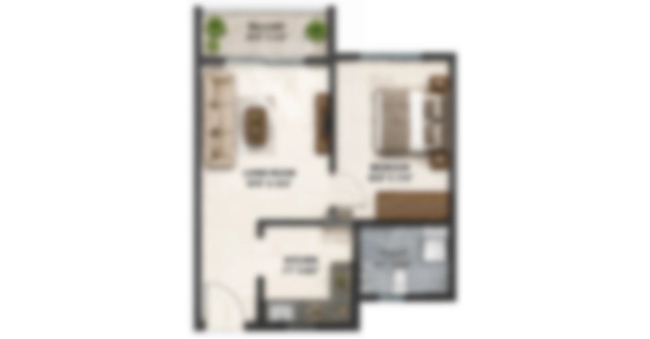Kohinoor Imperia 1 BHK Floor Plan