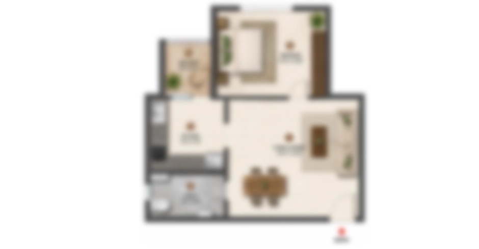 Kohinoor Imperia 1 BHK Floor Plan