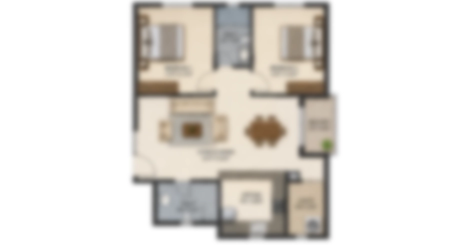 Kohinoor Imperia 2 BHK Floor Plan